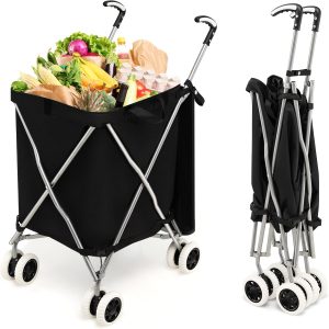 COSTWAY Chariot de Courses 90 L Structure en X
