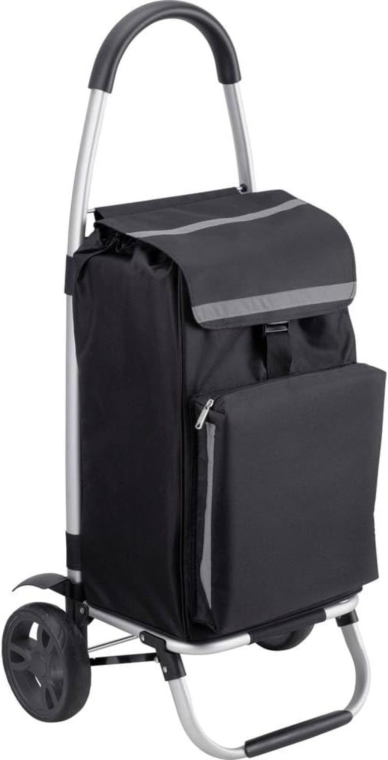 Meister Chariot de Courses 56 litres, compartiment réfrigérant 5 litres, sac amovible imperméable, Noir