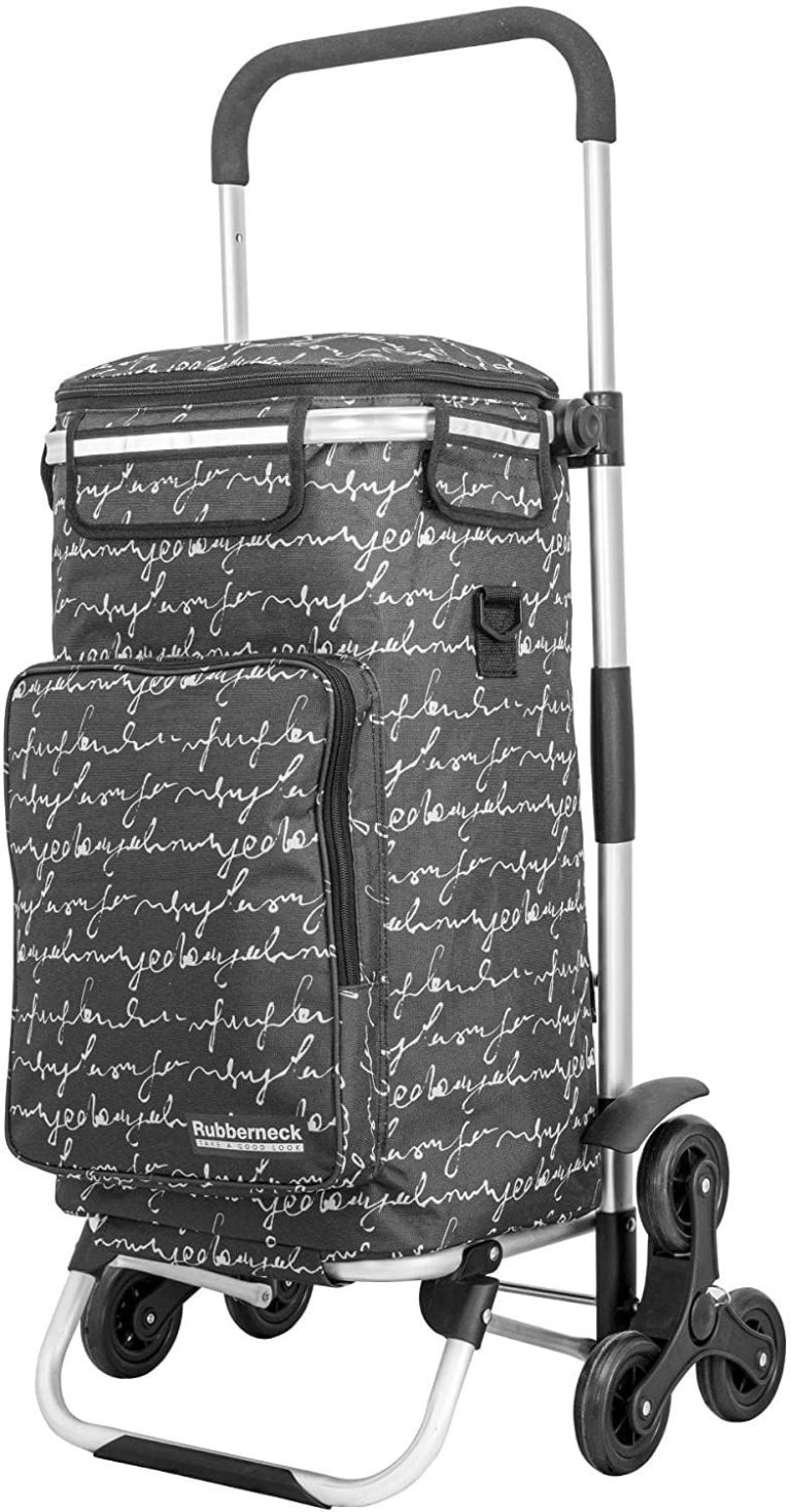 Rubberneck Chariot de Courses Capacité 44L, Pliable avec Compartiment Isotherme, Noir